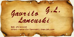 Gavrilo Lančuški vizit kartica